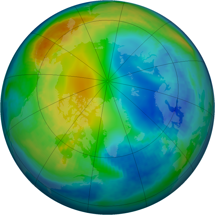 Arctic ozone map for 17 November 2000